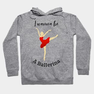 Ballerina Dancing in Red Tutu Hoodie